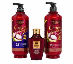Acondicionador shampoo y serum de Cebolla morada Wellice Professional crecimiento control caída